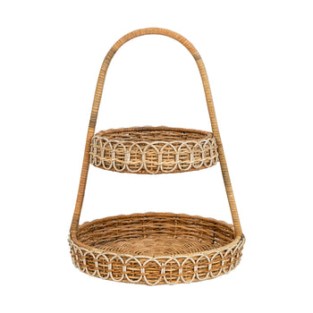 Juliska Provence Rattan Two Tiered Server - Whitewash